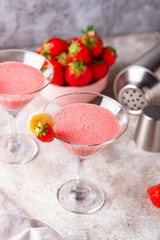 Sweet summer strawberry alcoholic cocktail