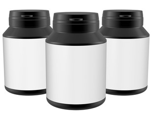 Realistic 3D Bottle Mock Up Template on White Background.3D Rendering 