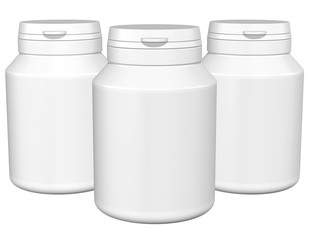 Realistic 3D Bottle Mock Up Template on White Background.3D Rendering 