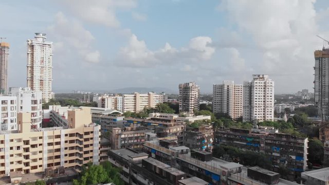 Beautiful skyline Mumbai City, cloudy green weather, 4k