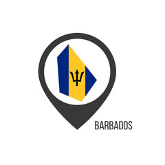 Map pointers with contry Barbados. Barbados flag. Stock vector illustration isolated on white background.