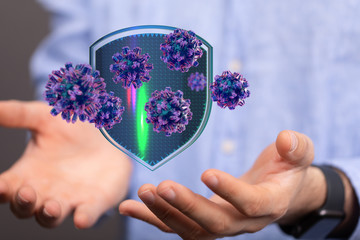 flu virus attack digital 3d  epidemic.