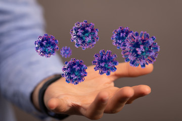 flu virus attack digital 3d  epidemic.