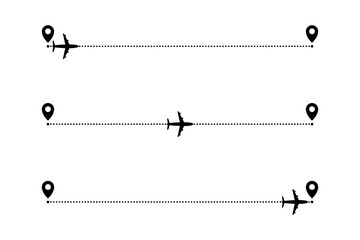 Airplane routes. Start, mid and finish
