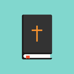 Bible icon flat style. Word of God