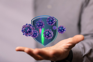 flu virus attack digital 3d  epidemic.