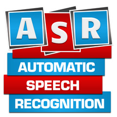 ASR - Automatic Speech Recognition Red Blue Blocks Bottom Text 