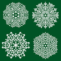 Caucasian ornament symbols set.