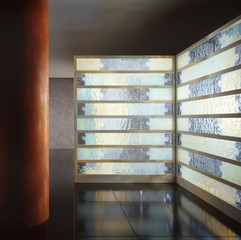 Ambiente con parete in vetro