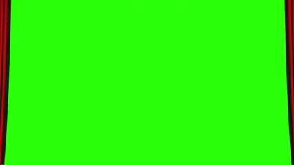 Red Curtain Opening on Green Screen