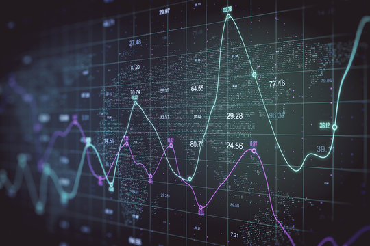 Business chart on screen
