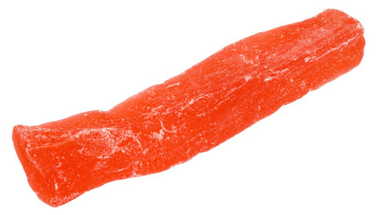 Dried papaya, isolated on white background, clipping path, full depth of field