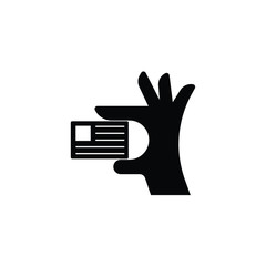 Card in hand icon vector