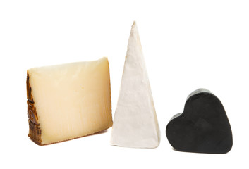 pieces of cheese isolated