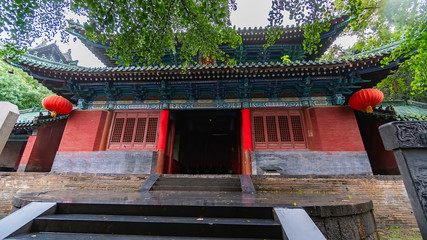 Main entrance in Shaolin Monastery. A buddhist complex in central China where monks study wushu....