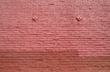 Brick red wall. Texture, background, construction. - 330721783
