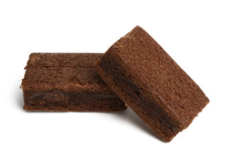 brownie chocolate cake isolated