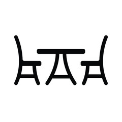 Table and chair icon vector