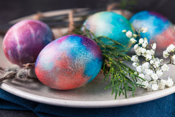 Vintage color easter eggs