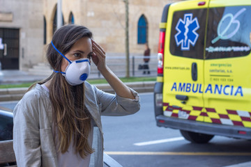 girl with mask to prevent corona virus