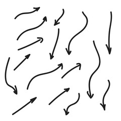 Hand drawn arrows vector. Arrows doodle set.