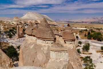 Cappadocia, Turkey. Scenic view of the pillars of weathering in the Valley of the monks (Pashabag)