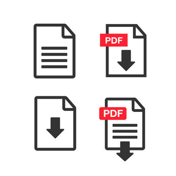 File download icon. PDF Upload icon vector