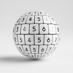 Keyboard sphere wuth digits numbers