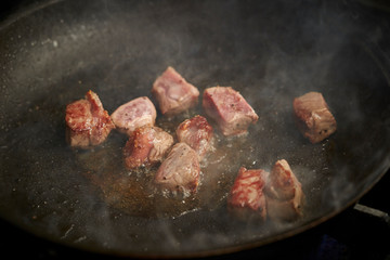 meat in a pan