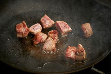 meat in a pan