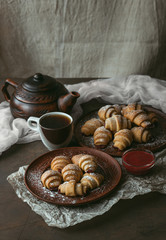 Croissants dusted with powdered sugar