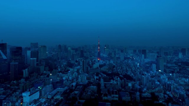 東京 タイムラプス　夕暮れから夜景　長時間撮影