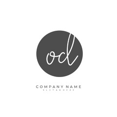 Handwritten initial letter O D OD for identity and logo. Vector logo template with handwriting and signature style.