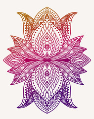 Abstract lotus mandala floral pattern style-vector