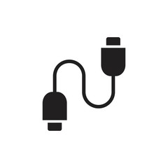 USB cable icon template black color editable. USB cable icon symbol Flat vector illustration for graphic and web design.