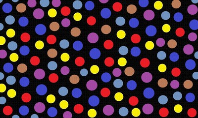 Digitally Created Colorful Dots Pattern On Black Background
