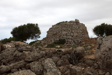 Fototapeta premium Talati de Dalt site, Menorca / Spain - June 23, 2016: Prehistoric site and ruins at Talati de Dalt, Menorca, Balearic Islands, Spain