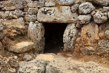 Talati de Dalt site, Menorca / Spain - June 23, 2016: Prehistoric site and ruins at Talati de Dalt, Menorca, Balearic Islands, Spain