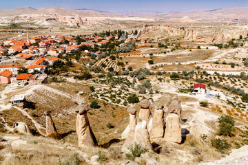 Picturesque panoramic landscape view on Goreme national park.