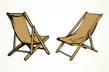 Beach chair. Vector freehand drawing