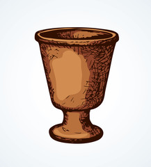 Ancient cup. Vector drawing