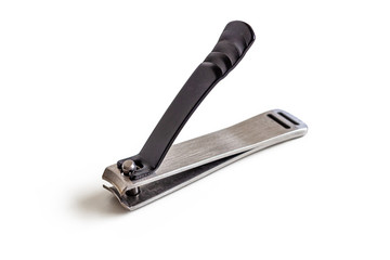 Nail clippers made of steel, isolated on a white background