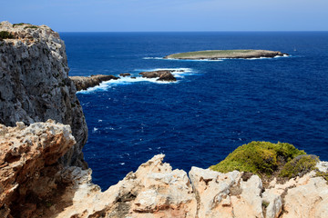 Cape Cavalleria, Menorca / Spain - June 23, 2016: Cape Cavalleria landscape, Menorca, Balearic Islands, Spain