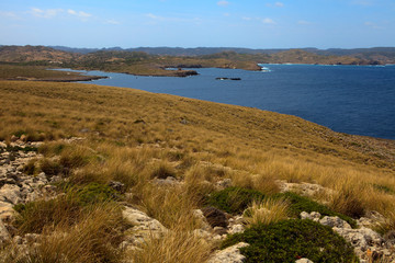 Cape Cavalleria, Menorca / Spain - June 23, 2016: Cape Cavalleria landscape, Menorca, Balearic Islands, Spain