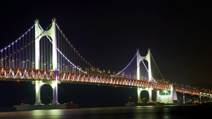 bridge at night with lights