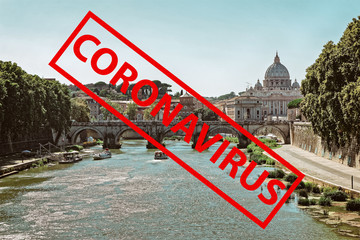 Dome of Saint Peters Basilica and Ponte Sant Angelo Bridge