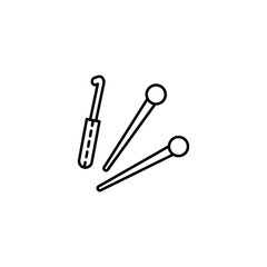 Knitting needle, hook icon. Simple line, outline vector elements of tailor for ui and ux, website or mobile application