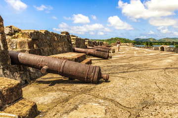 Fototapeta na wymiar UNESCO World Heritage Site Fort San Jeronimo located in Portobelo, Panama.
