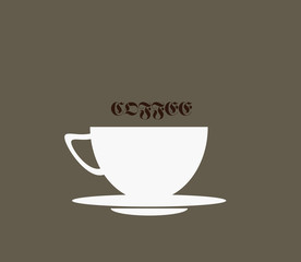 Coffee cup icon, cafe or diner logo, vector illustration.