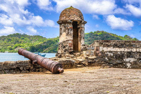 UNESCO World Heritage Site Fort San Jeronimo located in Portobelo, Panama.
